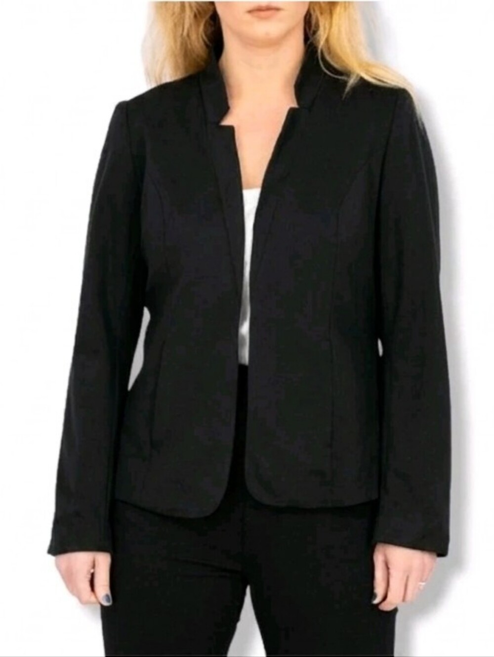 41 Hawthorn Black Open Front Ponte Long Sleeve Blazer Size XS